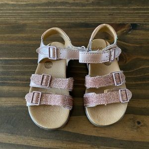 New Stride Rite Toddler Girls Glitter Sandals Size 6